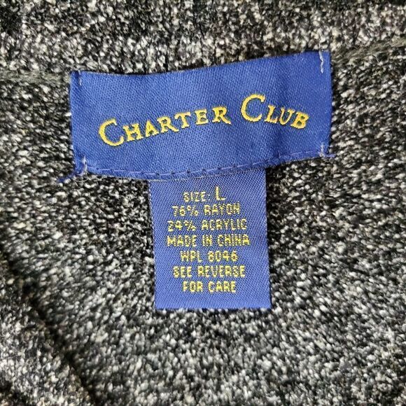 Charter Club colorblock striped quarter-zip pullover / Size Large - Picture 2 of 3